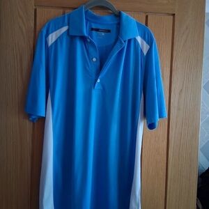 George Men's Polo Shirt in Vibrant Blue and White